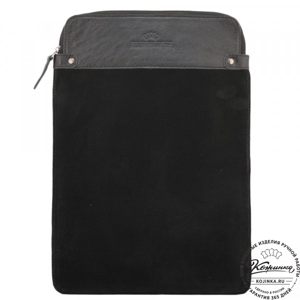 Чехол для ноутбука "Колизей" (велюр/кожа) черный. фото 1
