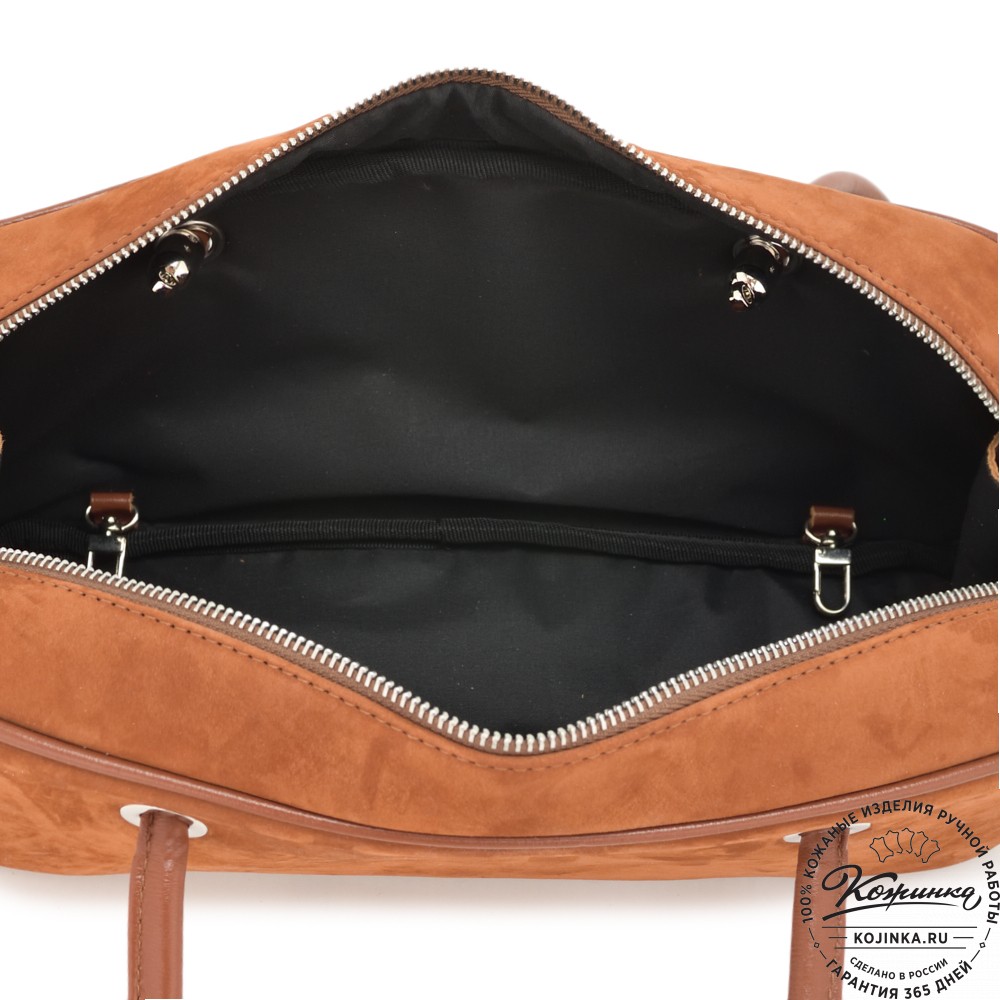 Женская кожаная сумка "Тамань" велюр (рыжий)