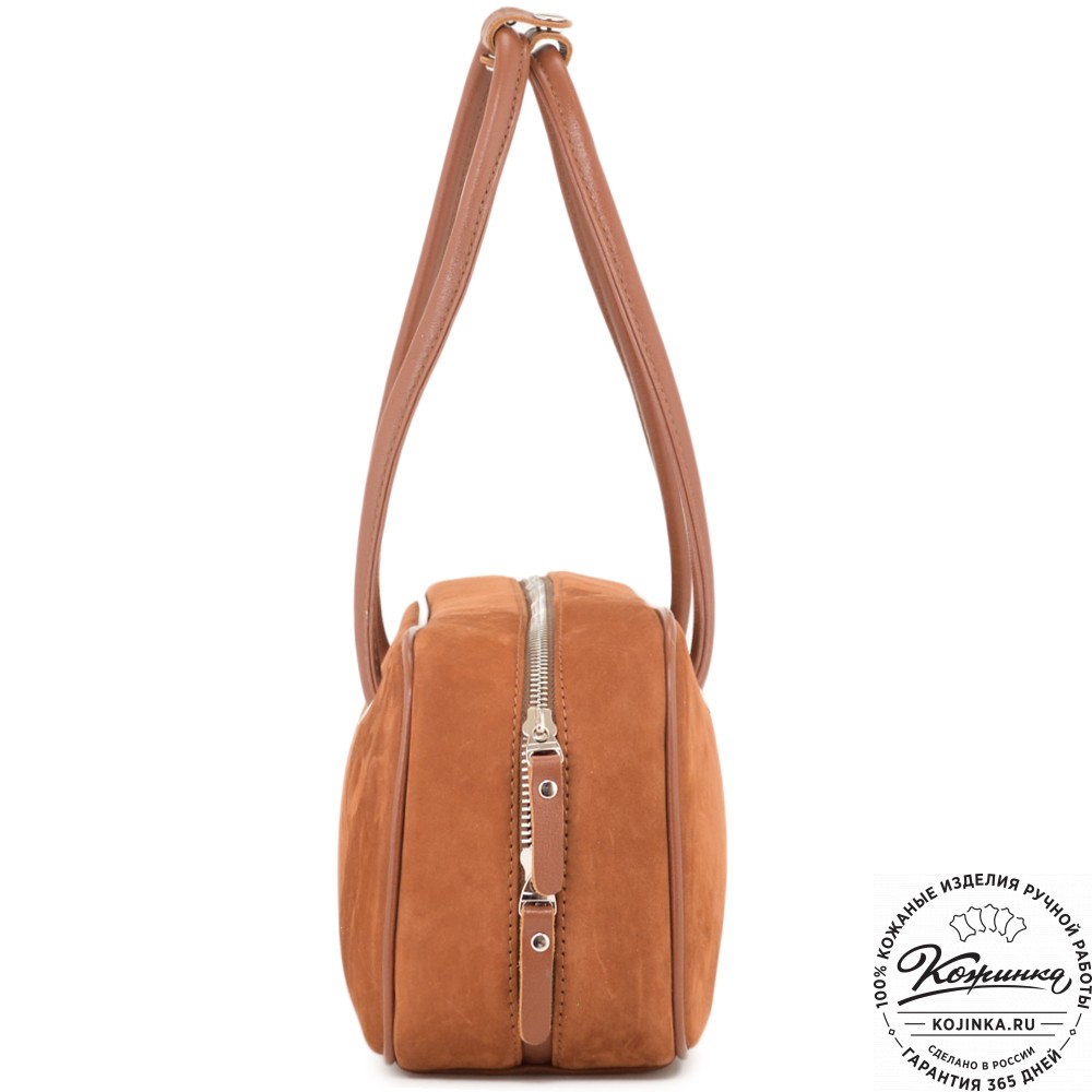 Женская кожаная сумка "Тамань" велюр (рыжий)