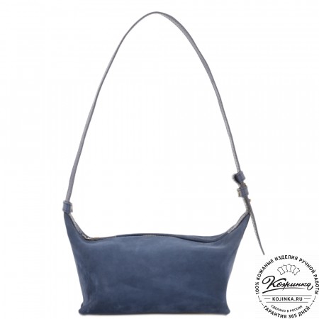 Женская кожаная сумка "Тойс" велюр (синий)