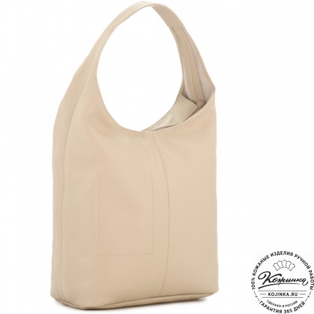  Женская кожаная сумка "Винтаж" с ключницей (серо-бежевый)