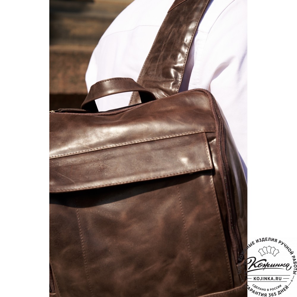 Кожаный рюкзак "Вена" (тёмно-коричневый антик)