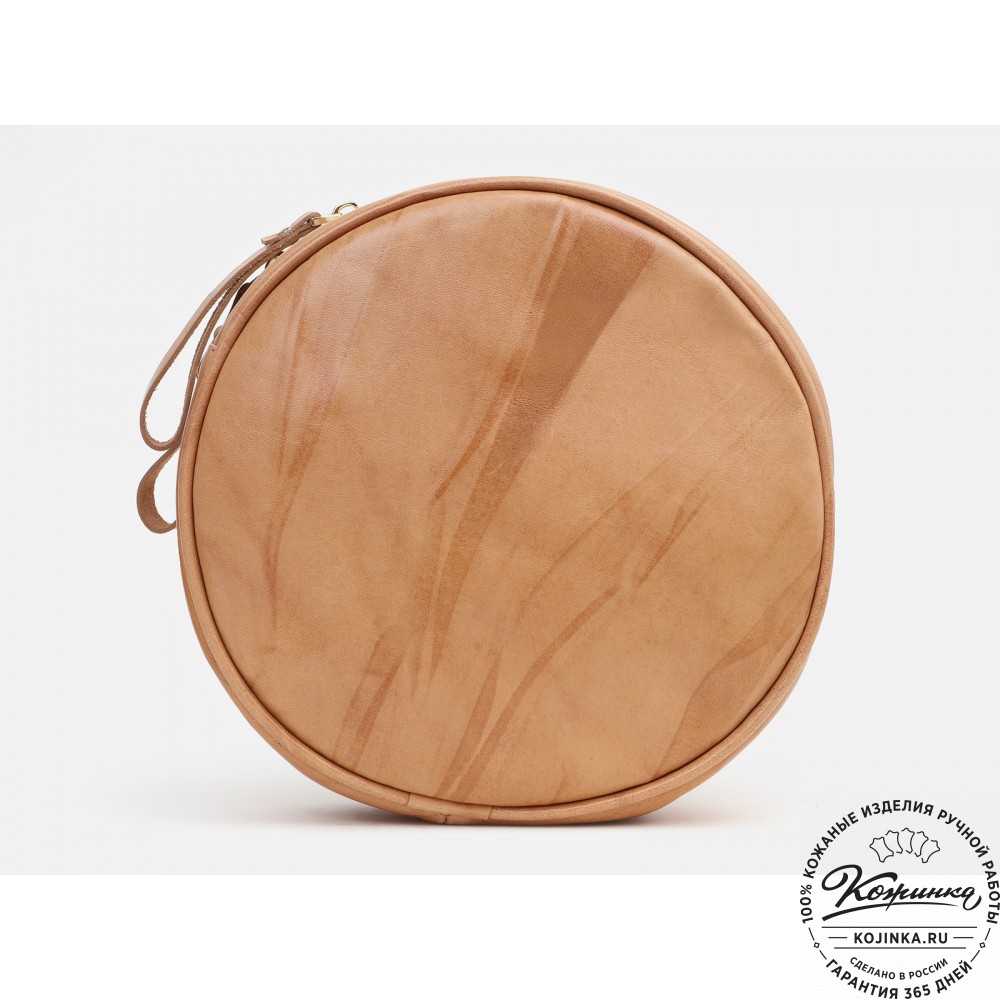 Женская кожаная сумка "Келли" "Совёнок" (бежевая)