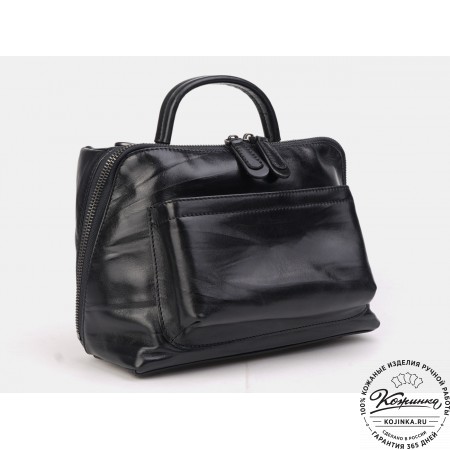 Женская кожаная сумка "Крис" (чёрная)