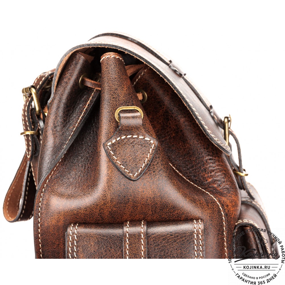 Кожаный рюкзак "Патриот" (коричневый эксклюзив)
