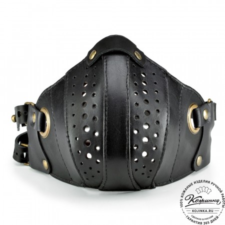 Кожаная маска Азимут (чёрная)