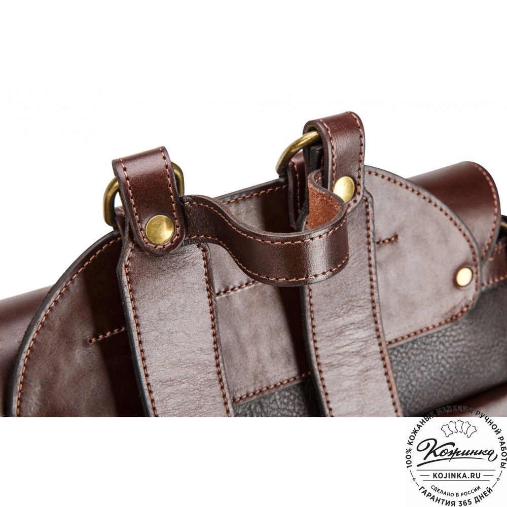 Кожаный рюкзак "Рафаэль New" (коричневый с темно-коричневым)