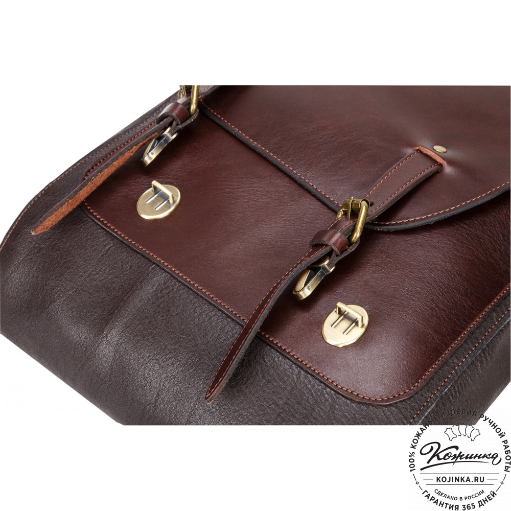 Кожаный рюкзак "Рафаэль New" (коричневый с темно-коричневым)