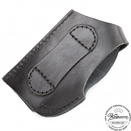Кожаная поясная кобура  для пистолета "Пионер" (черная)