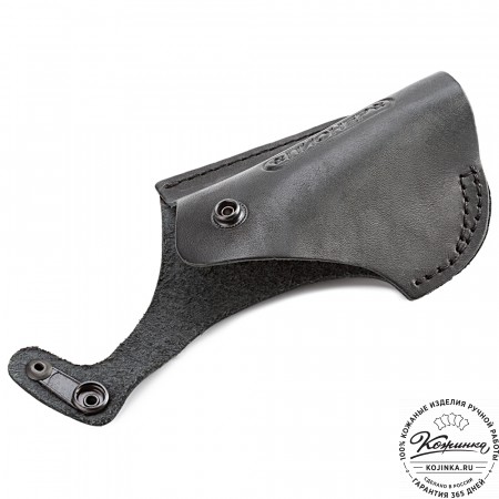 Кожаная поясная кобура  для пистолета "Пионер" (черная)