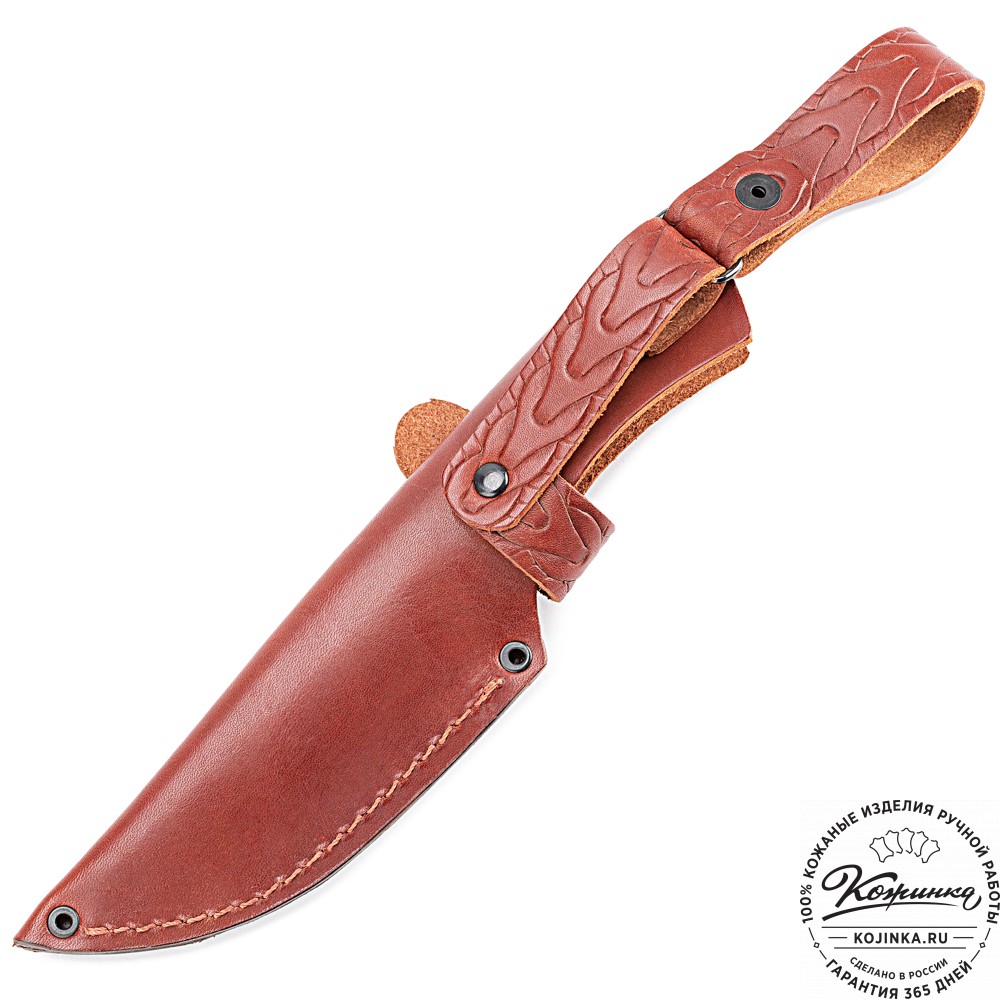 Кожаные ножны для ножа европейского типа  с длиной клинка 13 см (коньяк)