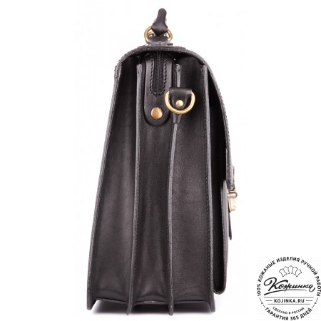 Кожаный портфель "Карьерист"  (чёрный)