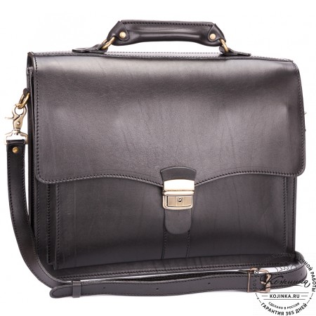 Кожаный портфель "Карьерист"  (чёрный)