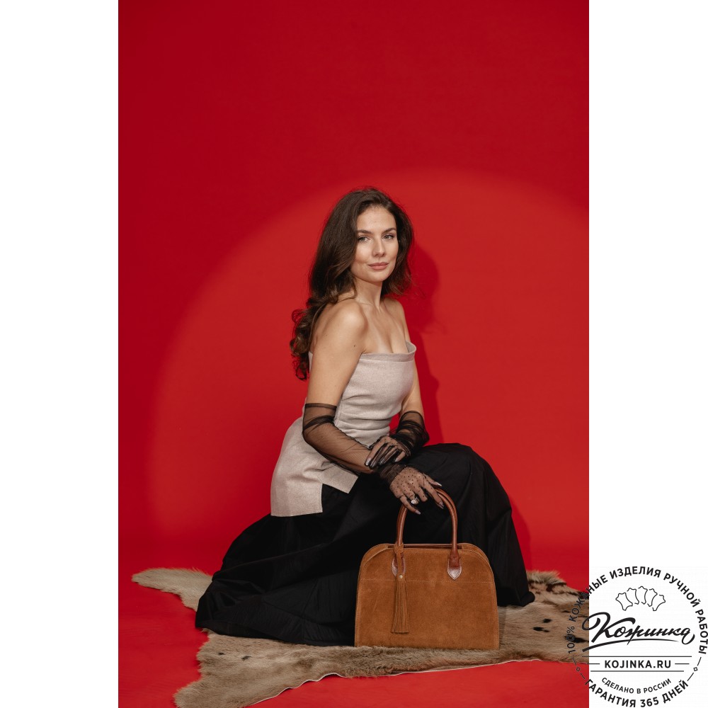 Женская кожаная сумка "Вирджиния" (рыжая)