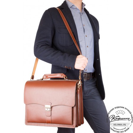 Кожаный портфель "Карьерист"  (рыжий)