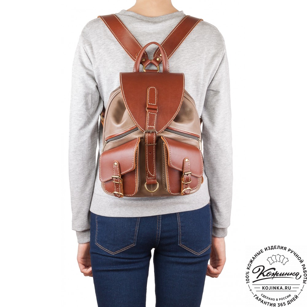 Кожаный рюкзак "Пилот" (чёрный)