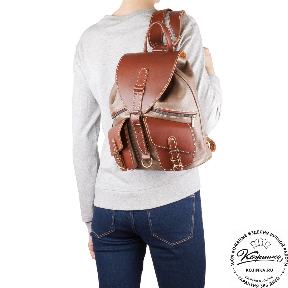 Кожаный рюкзак "Пилот" (чёрный)