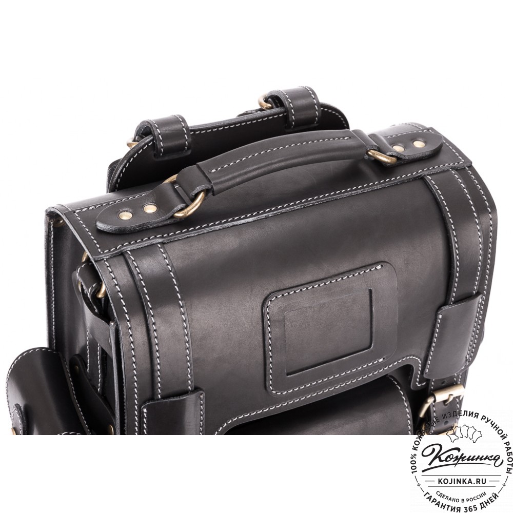 Кожаный ранец-портфель "Джон" (черный)