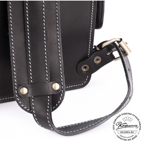 Кожаный ранец-портфель "Джон" (черный)