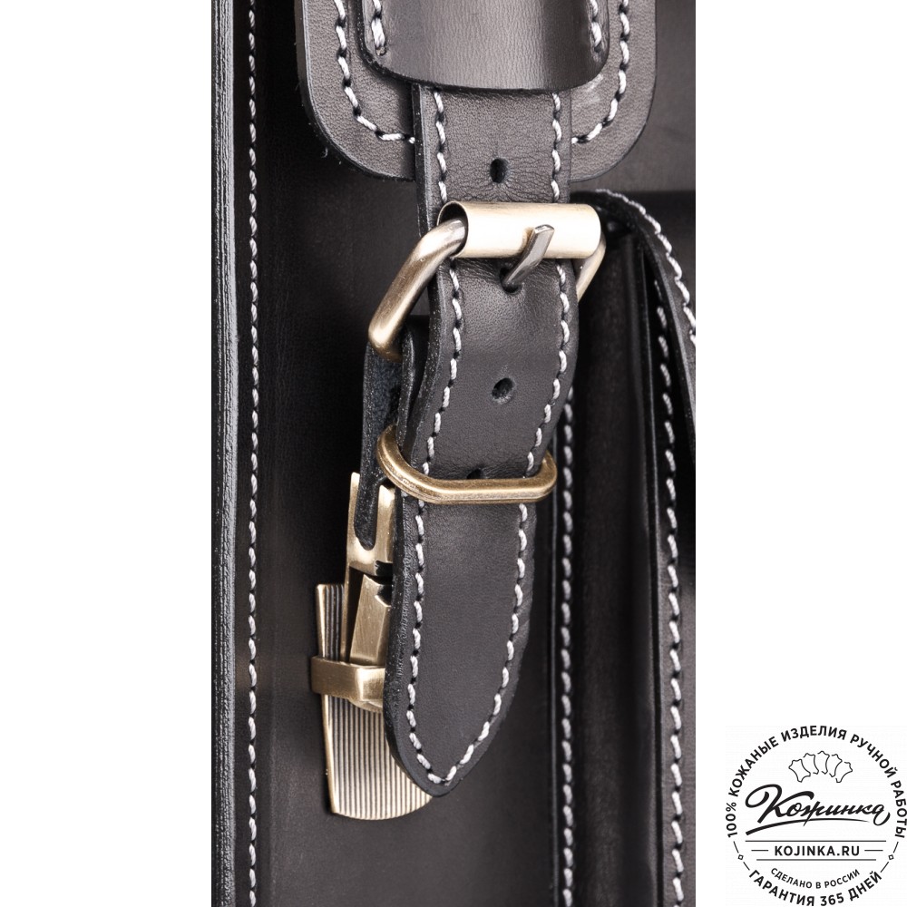 Кожаный ранец-портфель "Джон" (черный)