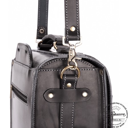 Кожаный ранец-портфель "Джон" (черный)