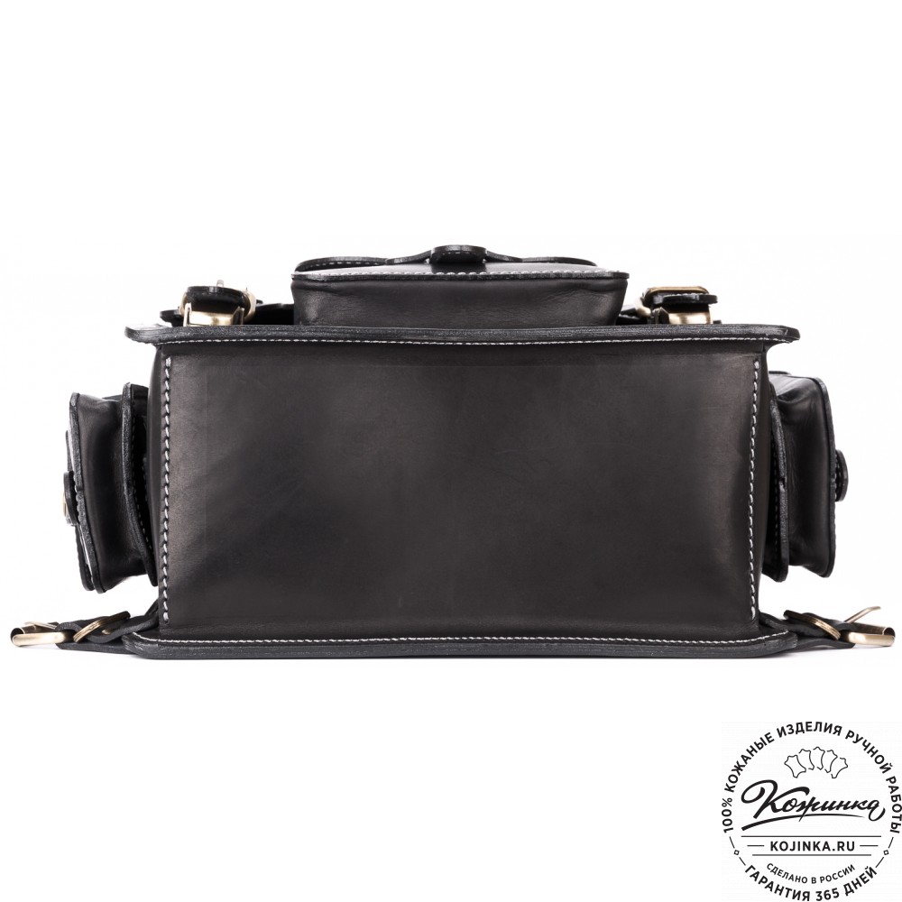 Кожаный ранец-портфель "Джон" (черный)