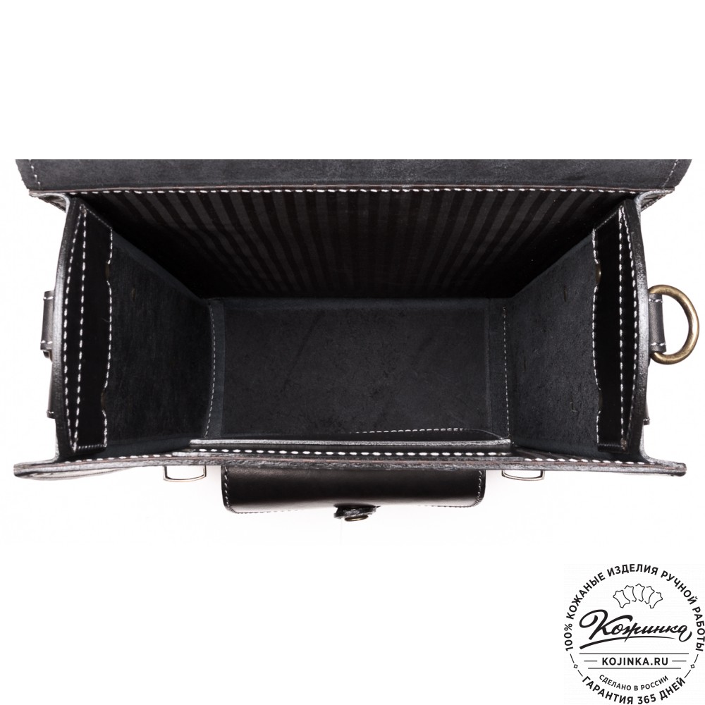 Кожаный ранец-портфель "Джон" (черный)