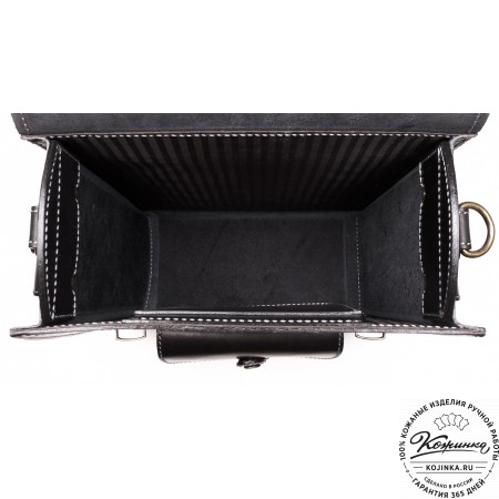 Кожаный ранец-портфель "Джон" (черный)