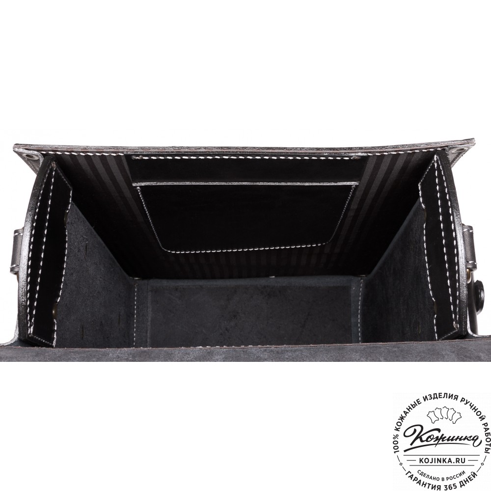 Кожаный ранец-портфель "Джон" (черный)