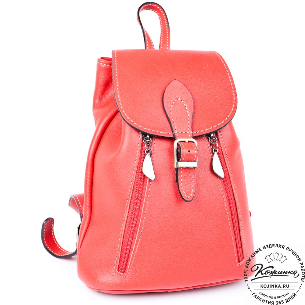 Женский кожаный рюкзак "Жоли" (красный)