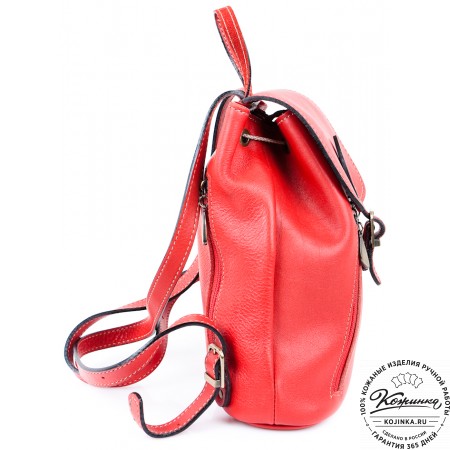 Женский кожаный рюкзак "Жоли" (красный)