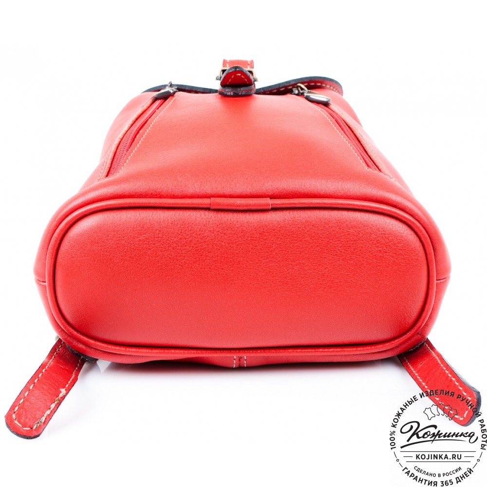 Женский кожаный рюкзак "Жоли" (красный)