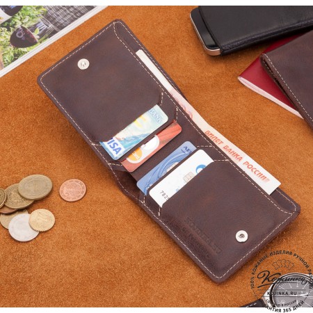 Кожаное портмоне "Рим" (коричневое)