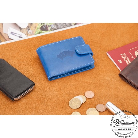 Кожаное портмоне Италия (синее)
