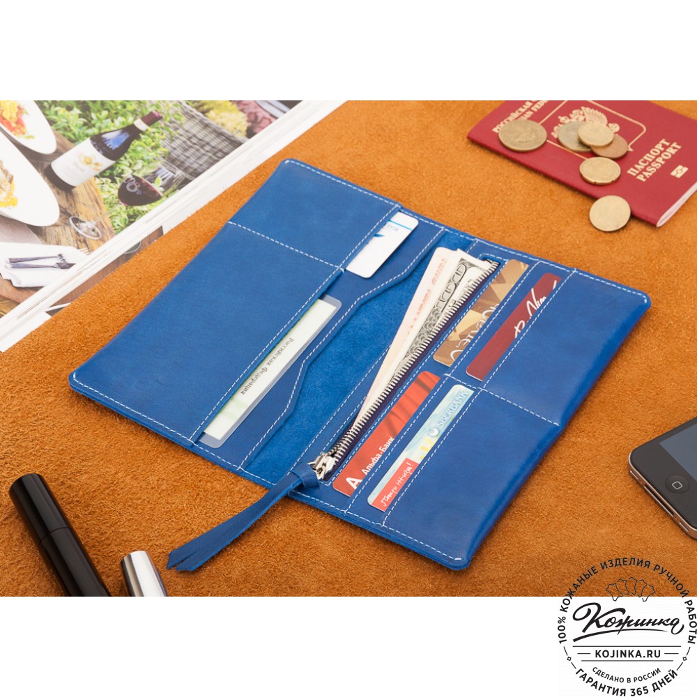 Кожаное портмоне Санкт-Петербург (синее)