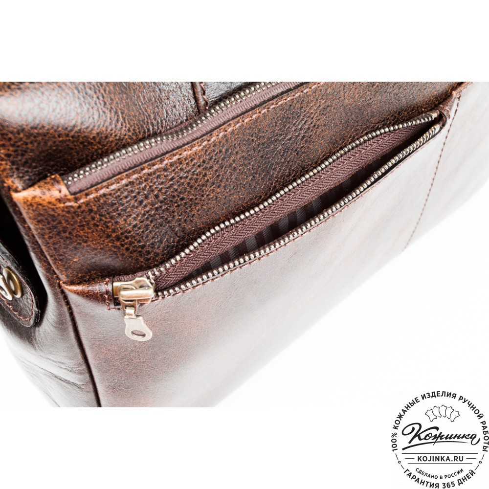 Кожаная деловая сумка "Гранд" (коричневый эксклюзив)