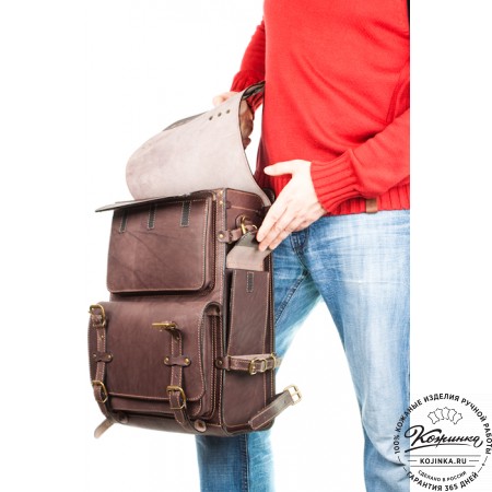 Мужской кожаный рюкзак "Легион" (старение рыжее)