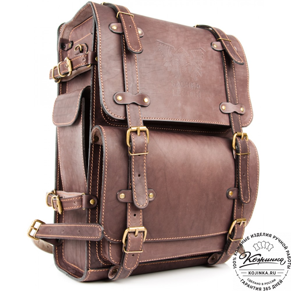 Мужской кожаный рюкзак "Легион" (коричневый)