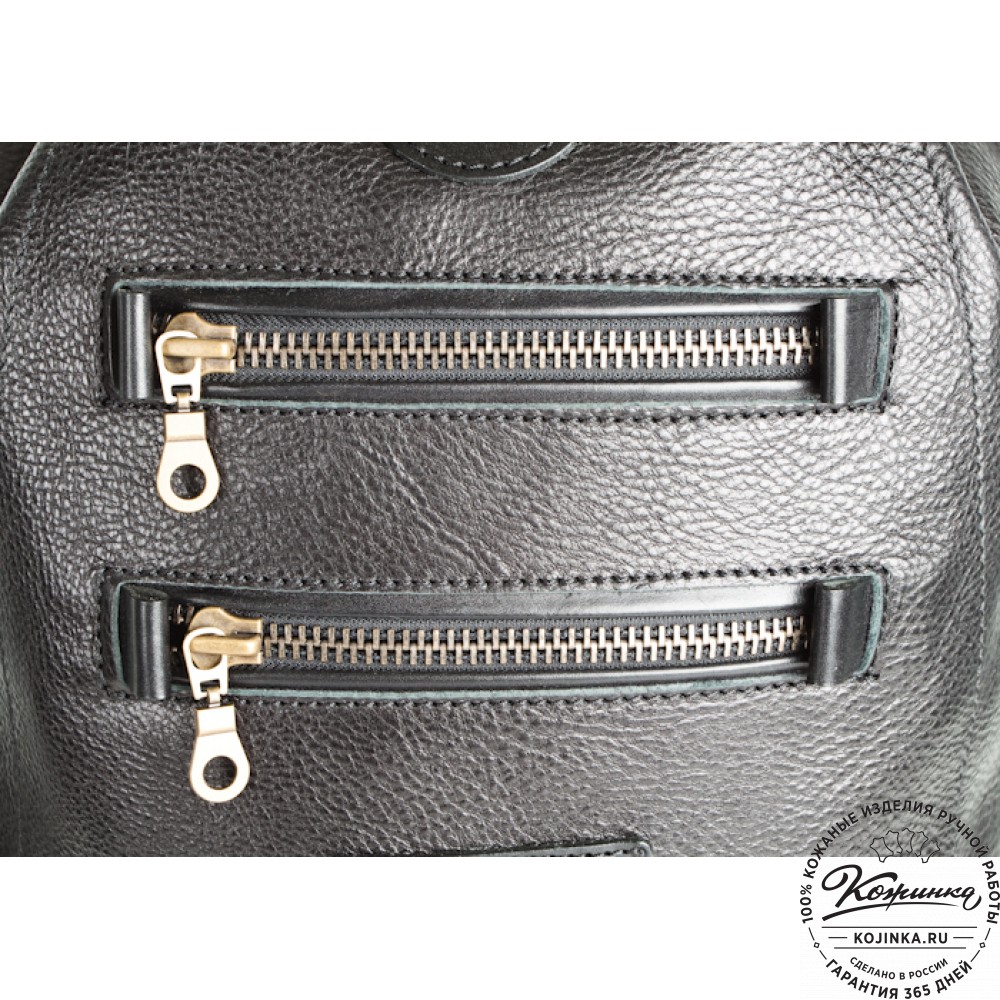 Кожаный рюкзак "СаШе" (чёрный)