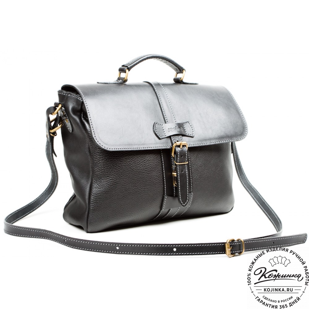 Кожаный портфель "Лайт" (чёрный)