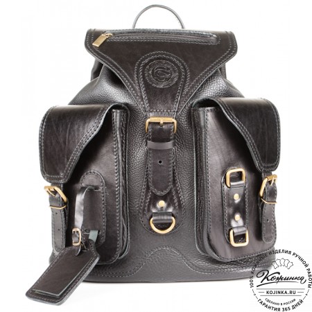 Кожаный рюкзак "Стиль 1" (чёрный)