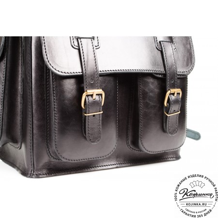 Кожаный рюкзак "Пехотинец" (чёрный)