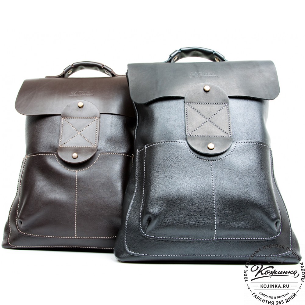 Кожаный рюкзак "Спэйс" (черный)