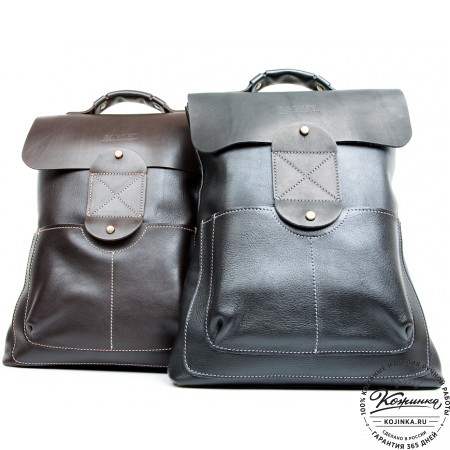 Кожаный рюкзак "Спэйс" (черный)