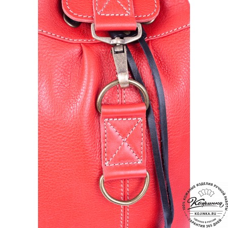 Женский кожаный рюкзак "Скиппи" (красный)