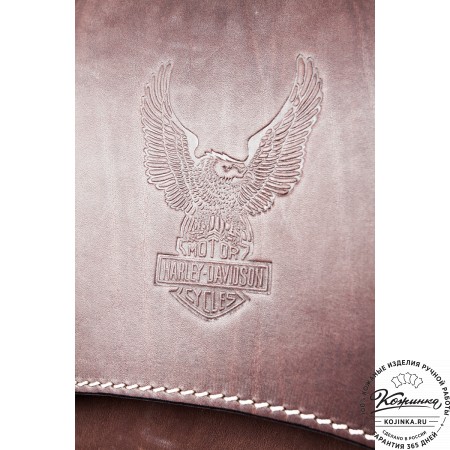 Мужской кожаный рюкзак "Байкер" (коричневый)