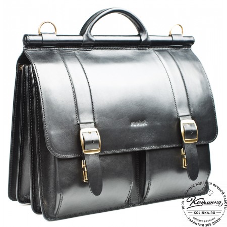 Кожаный портфель "Префект" (чёрный)