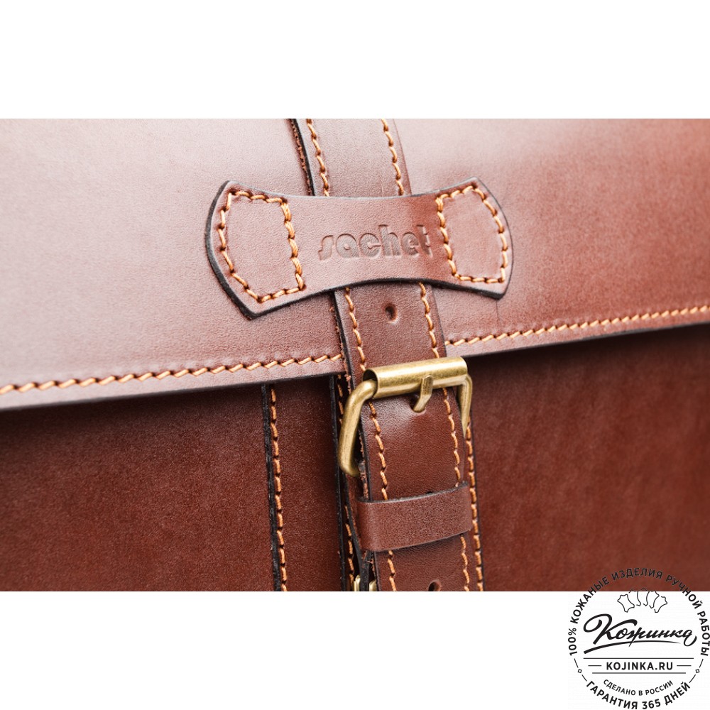 Мужской кожаный портфель "Премьер" (коричневый)