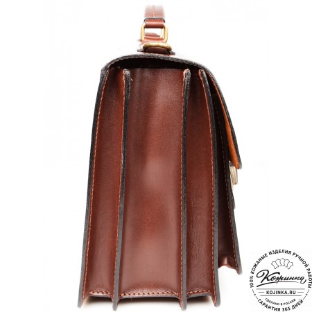 Мужской кожаный портфель "Оптима II" (коричневый)