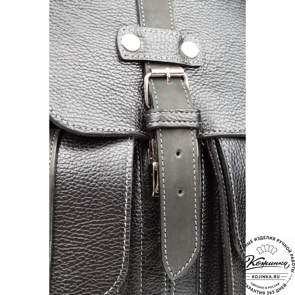Кожаный рюкзак ручной работы "Эверест" (черный)